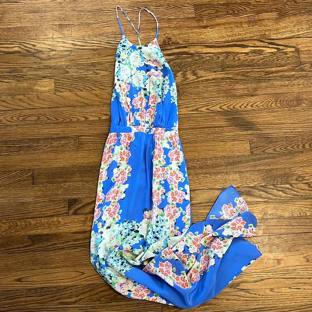 Open Back Floral Maxi Dress